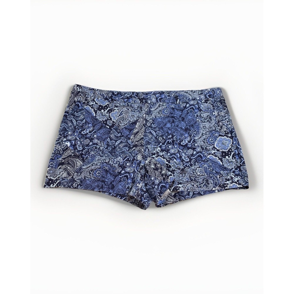 Michael Kors Blue White Paisley Shorts Women's 24W‎ Dress Casual Stretch Pockets
